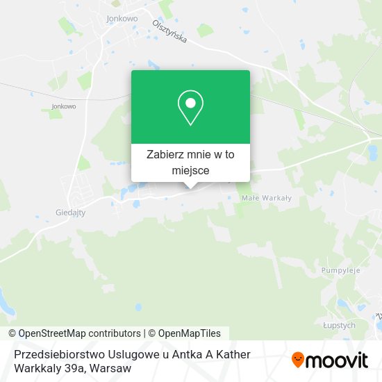 Mapa Przedsiebiorstwo Uslugowe u Antka A Kather Warkkaly 39a