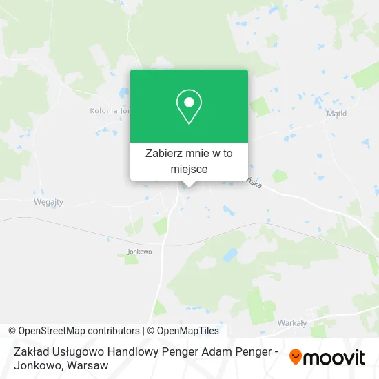 Mapa Zakład Usługowo Handlowy Penger Adam Penger - Jonkowo