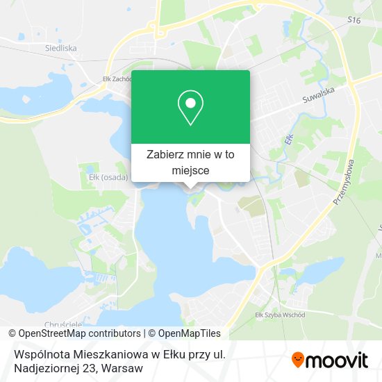 Mapa Wspólnota Mieszkaniowa w Ełku przy ul. Nadjeziornej 23