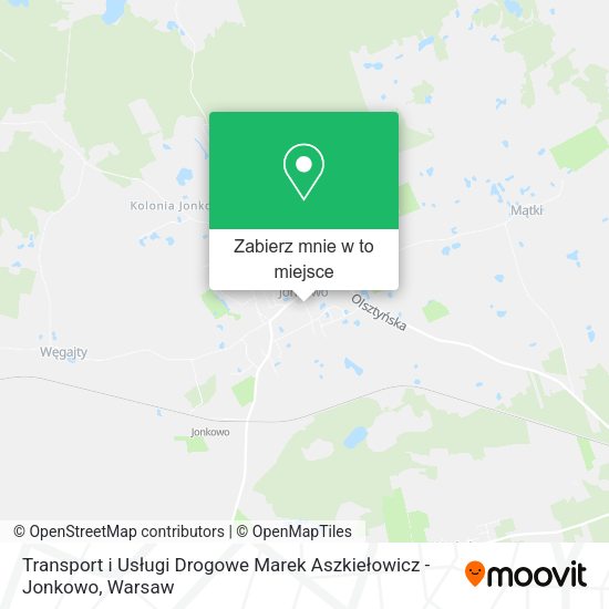 Mapa Transport i Usługi Drogowe Marek Aszkiełowicz - Jonkowo