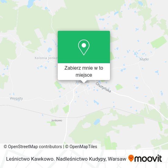 Mapa Leśnictwo Kawkowo. Nadleśnictwo Kudypy