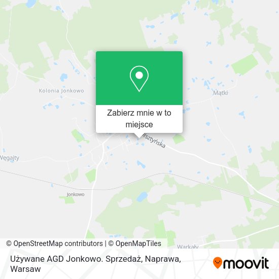 Mapa Używane AGD Jonkowo. Sprzedaż, Naprawa