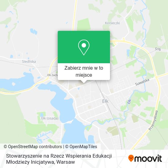 Mapa Stowarzyszenie na Rzecz Wspierania Edukacji Młodzieży Inicjatywa