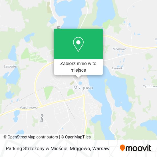 Mapa Parking Strzeżony w Mieście: Mrągowo