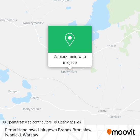 Mapa Firma Handlowo Usługowa Bronex Bronisław Iwanicki