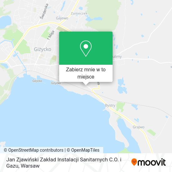 Mapa Jan Zjawiński Zakład Instalacji Sanitarnych C.O. i Gazu