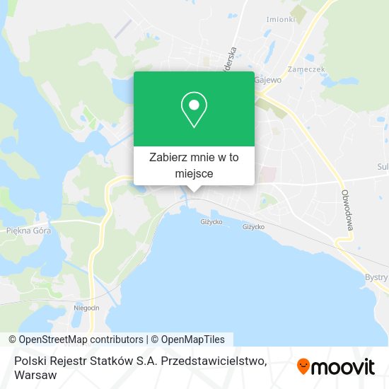 Mapa Polski Rejestr Statków S.A. Przedstawicielstwo