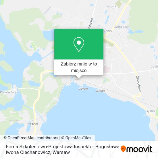 Mapa Firma Szkoleniowo-Projektowa Inspektor Bogusława Iwona Ciechanowicz