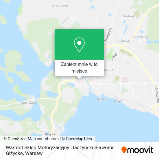 Mapa Warmot Sklep Motoryzacyjny. Jaczyński Sławomir Giżycko