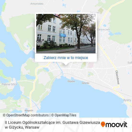 Mapa II Liceum Ogólnokształcące im. Gustawa Gizewiusza w Giżycku