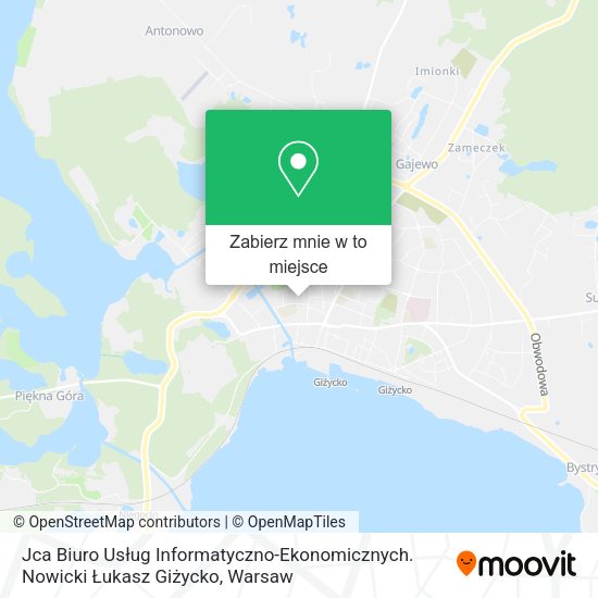 Mapa Jca Biuro Usług Informatyczno-Ekonomicznych. Nowicki Łukasz Giżycko