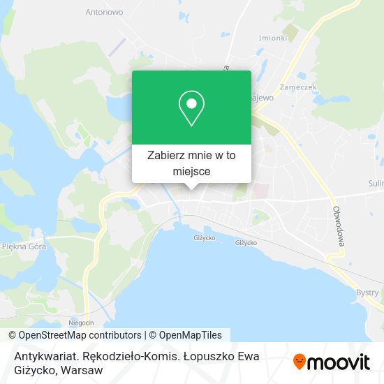 Mapa Antykwariat. Rękodzieło-Komis. Łopuszko Ewa Giżycko