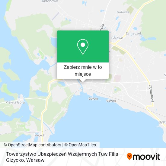 Mapa Towarzystwo Ubezpieczeń Wzajemnych Tuw Filia Giżycko