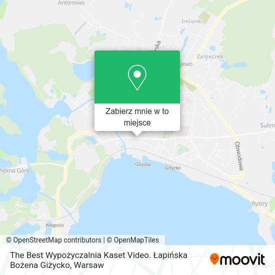 Mapa The Best Wypożyczalnia Kaset Video. Łapińska Bożena Giżycko