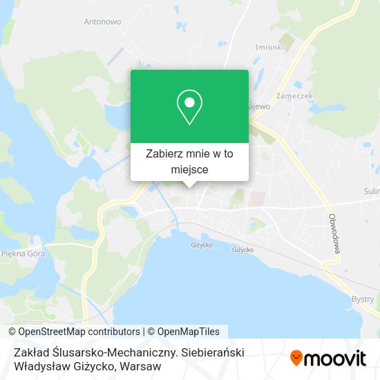 Mapa Zakład Ślusarsko-Mechaniczny. Siebierański Władysław Giżycko