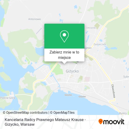 Mapa Kancelaria Radcy Prawnego Mateusz Krause - Gizycko