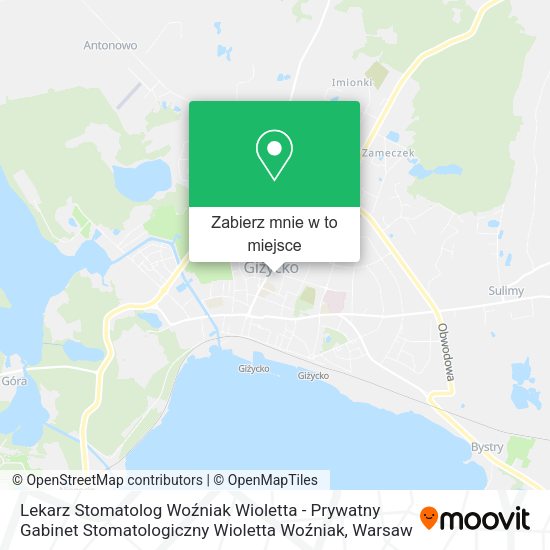 Mapa Lekarz Stomatolog Woźniak Wioletta - Prywatny Gabinet Stomatologiczny Wioletta Woźniak
