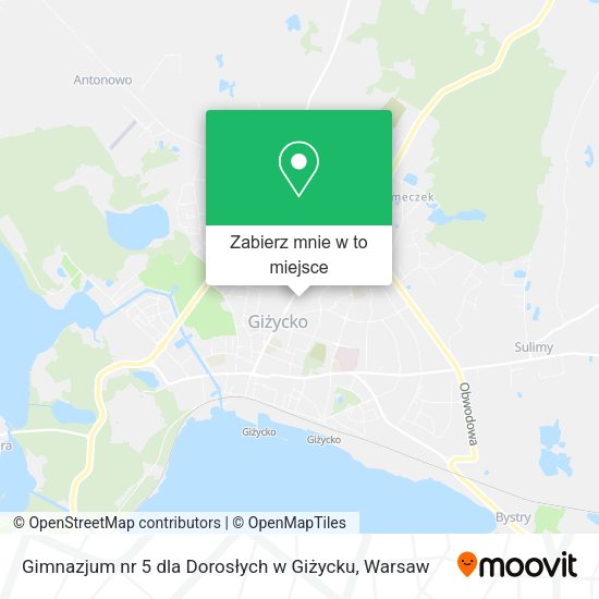 Mapa Gimnazjum nr 5 dla Dorosłych w Giżycku