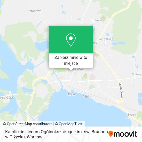 Mapa Katolickie Liceum Ogólnokształcące im. św. Brunona w Giżycku