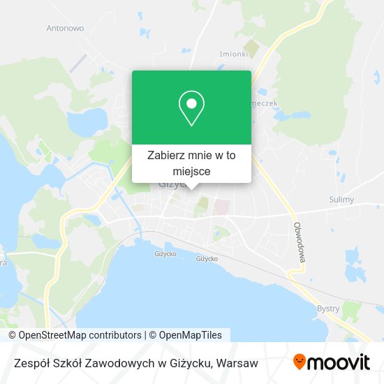 Mapa Zespół Szkół Zawodowych w Giżycku