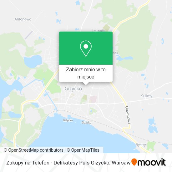 Mapa Zakupy na Telefon - Delikatesy Puls Giżycko