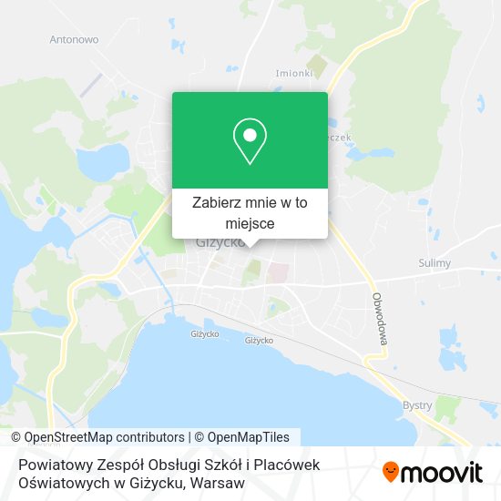 Mapa Powiatowy Zespół Obsługi Szkół i Placówek Oświatowych w Giżycku