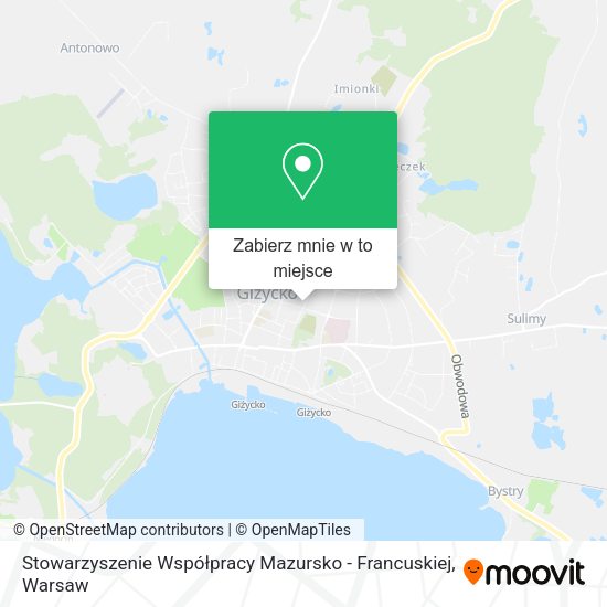 Mapa Stowarzyszenie Współpracy Mazursko - Francuskiej