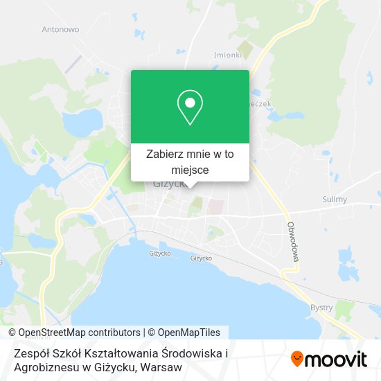 Mapa Zespół Szkół Kształtowania Środowiska i Agrobiznesu w Giżycku