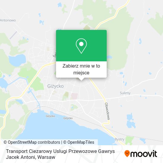 Mapa Transport Ciezarowy Uslugi Przewozowe Gawrys Jacek Antoni