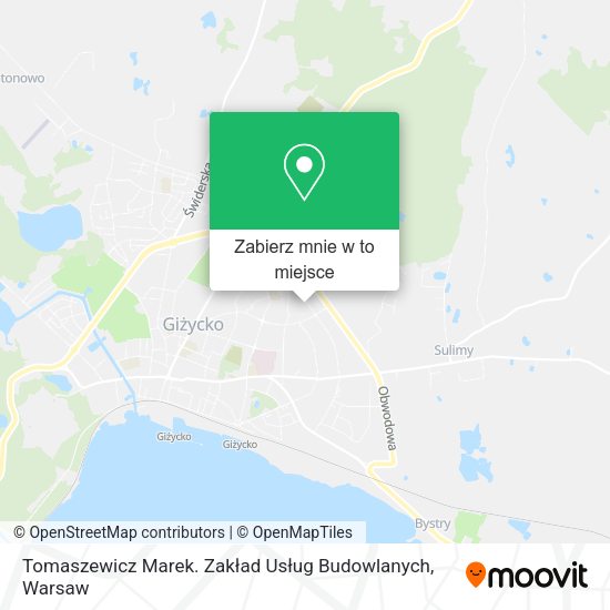 Mapa Tomaszewicz Marek. Zakład Usług Budowlanych