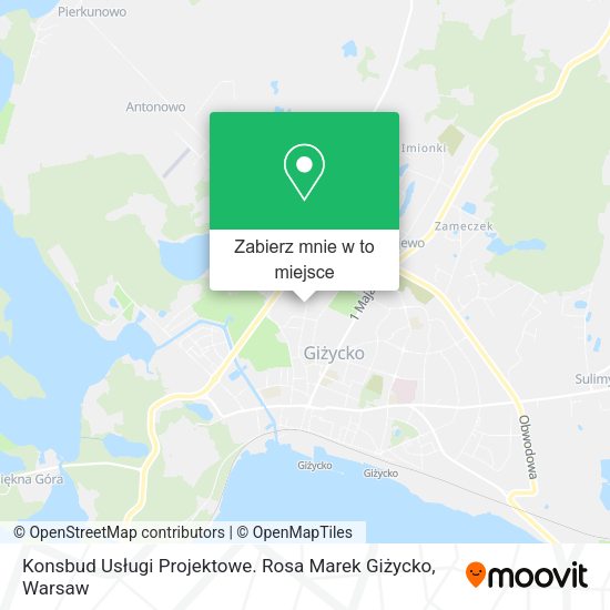 Mapa Konsbud Usługi Projektowe. Rosa Marek Giżycko