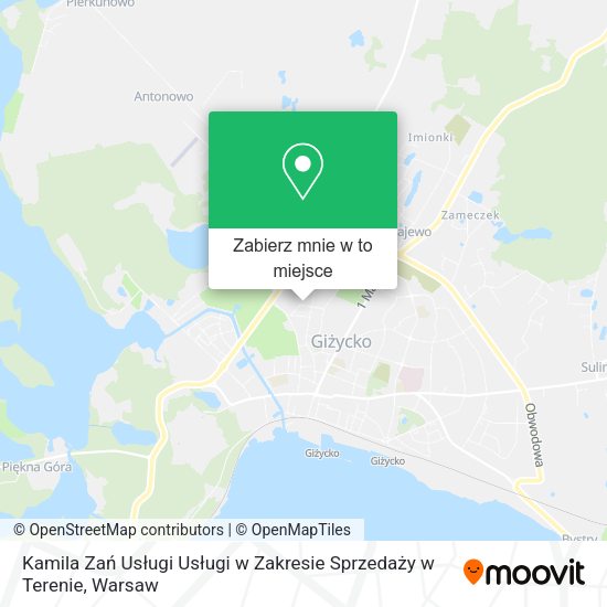 Mapa Kamila Zań Usługi Usługi w Zakresie Sprzedaży w Terenie