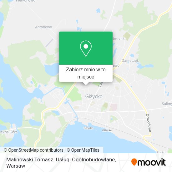 Mapa Malinowski Tomasz. Usługi Ogólnobudowlane