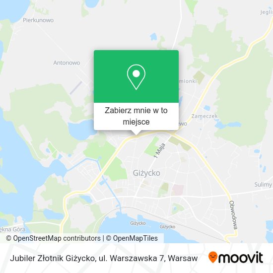 Mapa Jubiler Złotnik Giżycko, ul. Warszawska 7