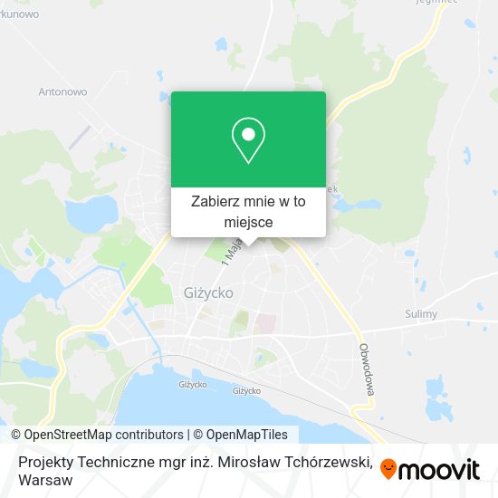 Mapa Projekty Techniczne mgr inż. Mirosław Tchórzewski