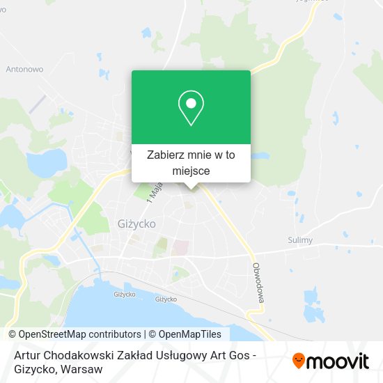 Mapa Artur Chodakowski Zakład Usługowy Art Gos - Gizycko