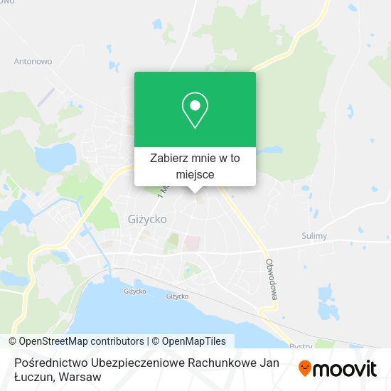 Mapa Pośrednictwo Ubezpieczeniowe Rachunkowe Jan Łuczun