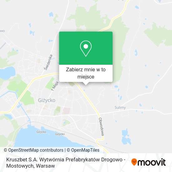 Mapa Kruszbet S.A. Wytwórnia Prefabrykatów Drogowo - Mostowych