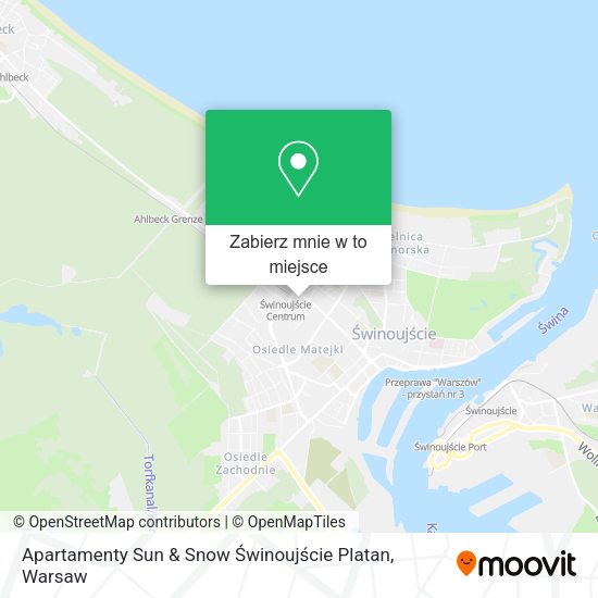 Mapa Apartamenty Sun & Snow Świnoujście Platan