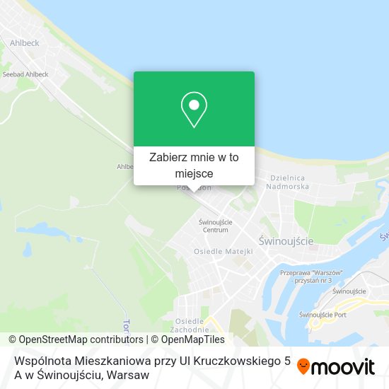 Mapa Wspólnota Mieszkaniowa przy Ul Kruczkowskiego 5 A w Świnoujściu