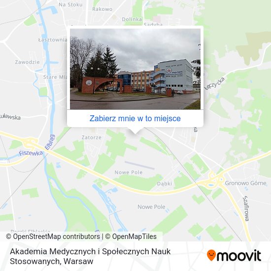 Mapa Akademia Medycznych i Społecznych Nauk Stosowanych