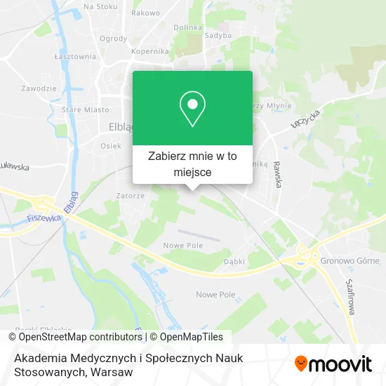 Mapa Akademia Medycznych i Społecznych Nauk Stosowanych