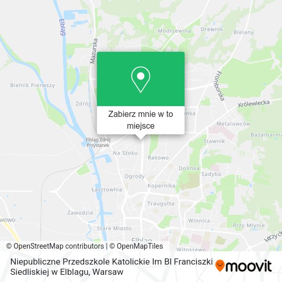 Mapa Niepubliczne Przedszkole Katolickie Im Bl Franciszki Siedliskiej w Elblagu