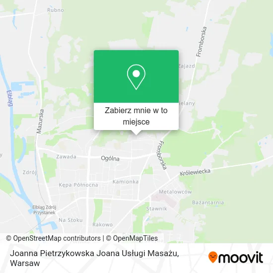 Mapa Joanna Pietrzykowska Joana Usługi Masażu