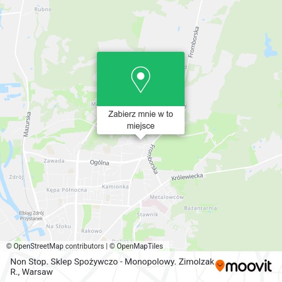 Mapa Non Stop. Sklep Spożywczo - Monopolowy. Zimolzak R.