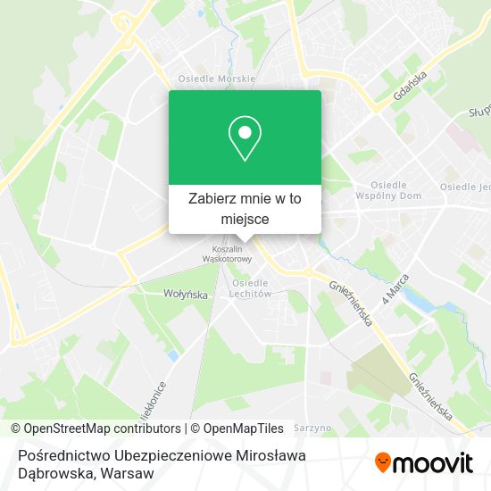 Mapa Pośrednictwo Ubezpieczeniowe Mirosława Dąbrowska