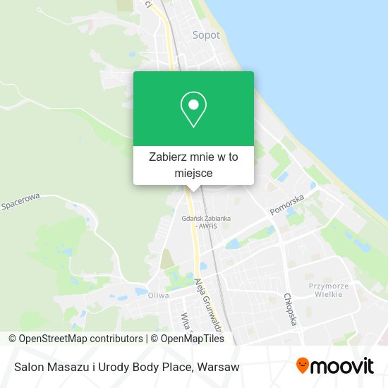 Mapa Salon Masazu i Urody Body Place