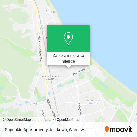 Mapa Sopockie Apartamenty Jelitkowo