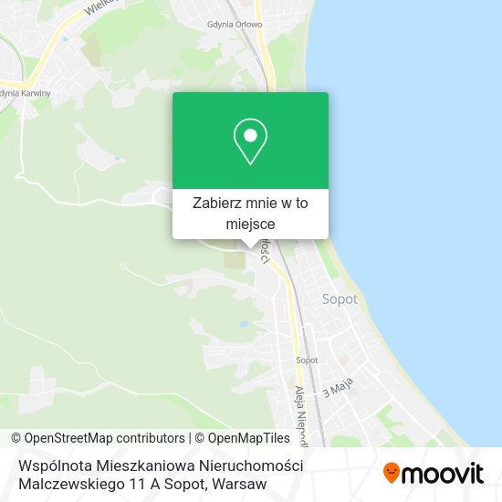 Mapa Wspólnota Mieszkaniowa Nieruchomości Malczewskiego 11 A Sopot