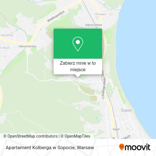 Mapa Apartament Kolberga w Sopocie